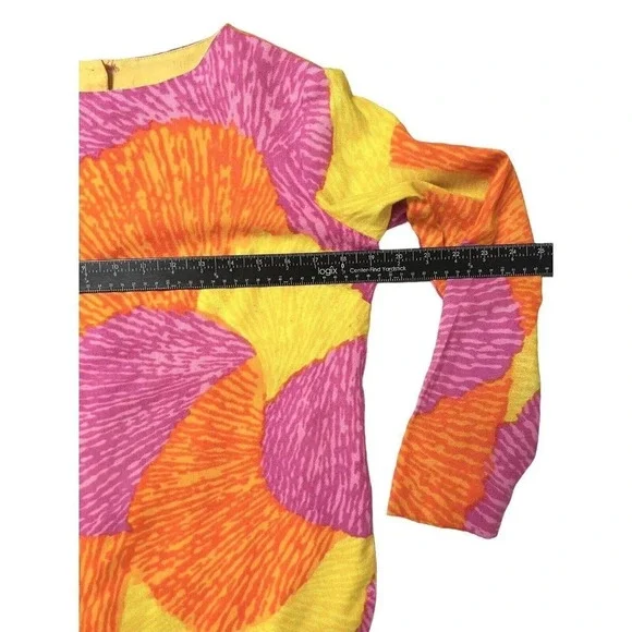 Vintage Joy Stevens Top Blouse 1960s Groovy Gogo Mod Flower Power Button Back - Picture 13 of 15